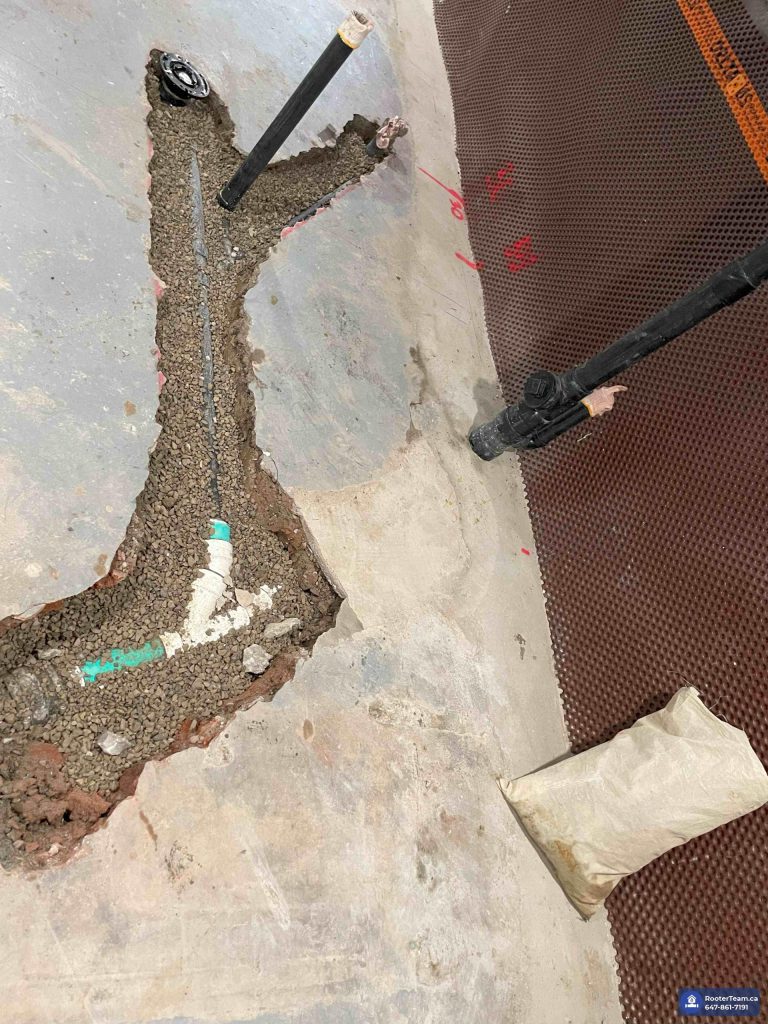 New Underground Washroom Rough in Hamilton